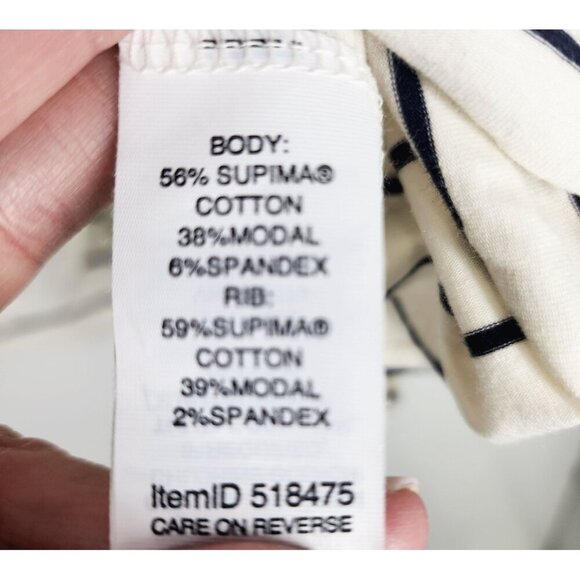 L.L. Bean‎ Women's Soft Stretch Supima Tee Cowlneck Long-Sleeve Stripe Size XL P - Picture 3 of 6